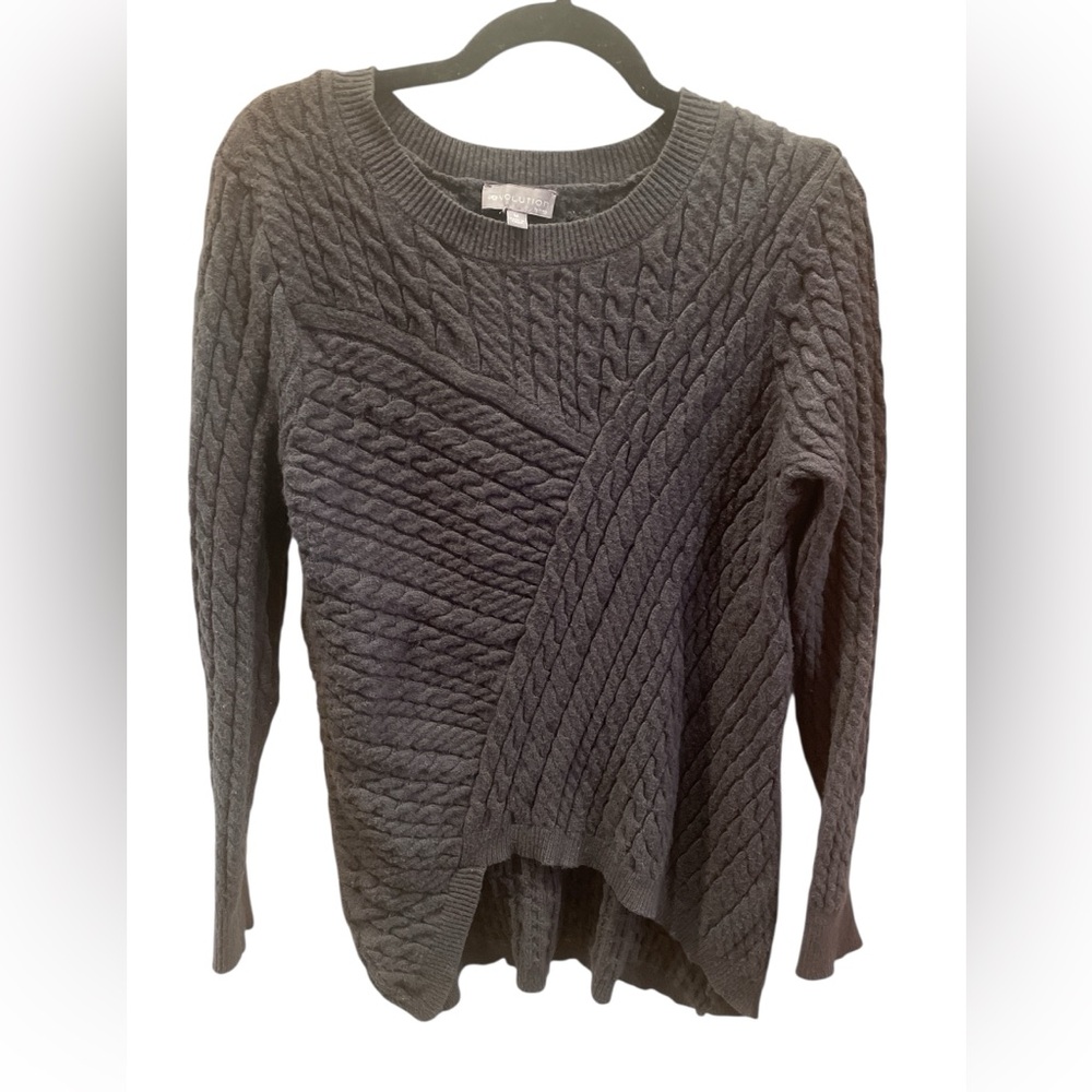 Evolution By Cyrus Aneesa Cable Knit Sweater Gray… - image 3